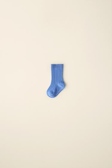 LONG RIBBED SOCKS CREATED BY CARAMEL LONDON X ZARA - Blue by Zara