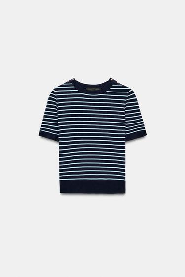 Zara SHORT SLEEVE KNIT SWEATER - 180