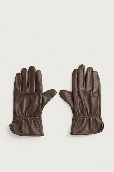 LEATHER GLOVES — Brown 2