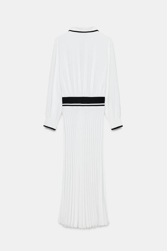 zara combined pleated dress Pleated Dress Zara 2026