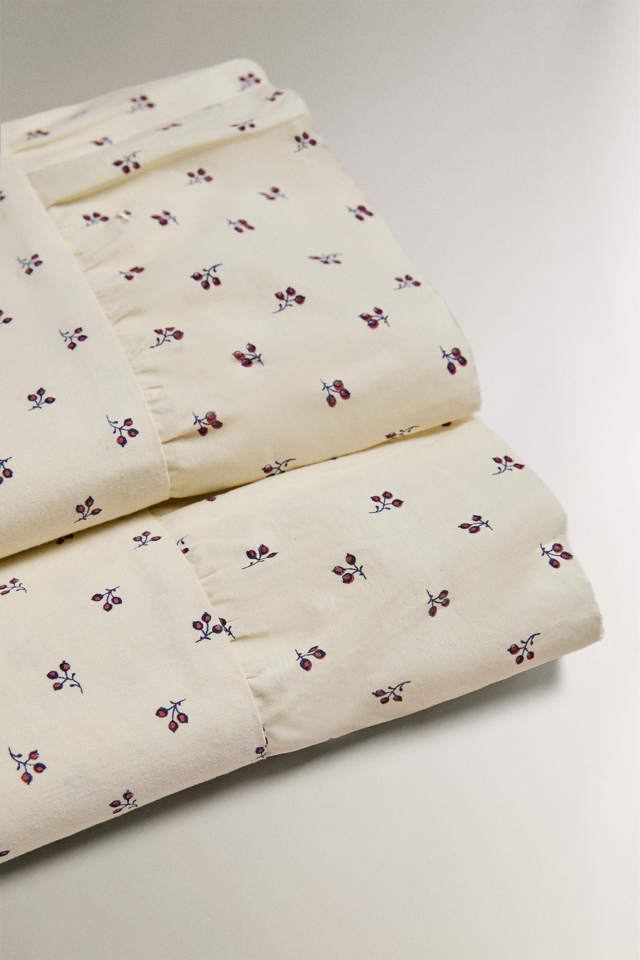 DRAP DE DESSUS ENFANT IMPRIMÉ FLEUR VOLANT