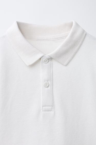 BASIC PIQUÉ POLO SHIRT - White by Zara - Image 2