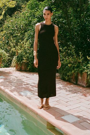 Zara TEXTURED KNIT MAXI SKIRT - Chocolate - Image 0