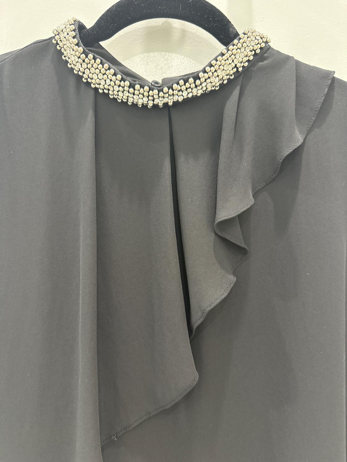 TOP WITH JEWELED NECKLINE - Image 3