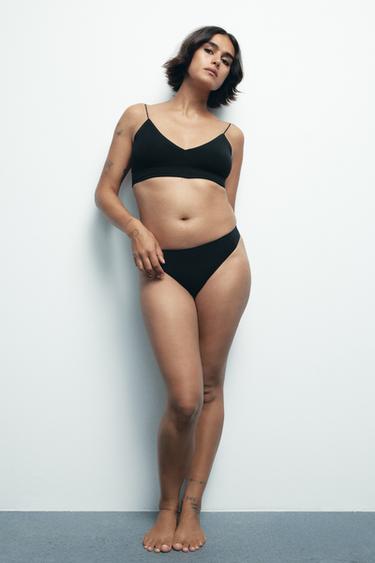 BRALETTE TRIANGLE SANS COUTURE - Noir de Zara