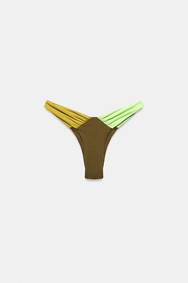 BRAGUI BIKINI ESCOTE COMBINADA - Verde de Zara