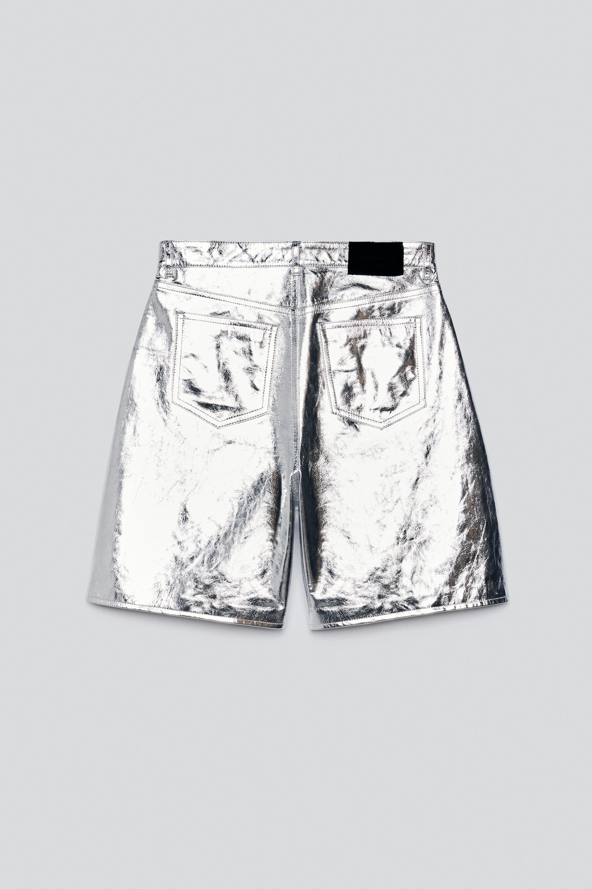 SHORT CUIR EFFET MÉTALLISÉ