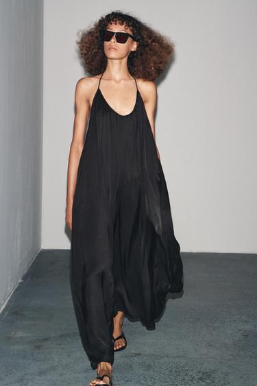 ZW COLLECTION SATIN CAMISOLE DRESS - Black by Zara - Image 4