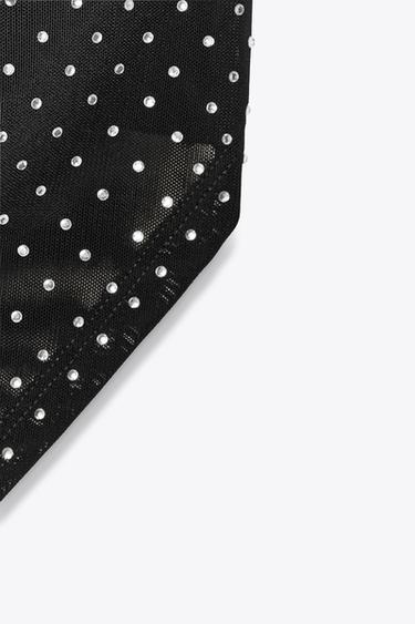 STRASS TULLE TOP - Black by Zara - Image 8
