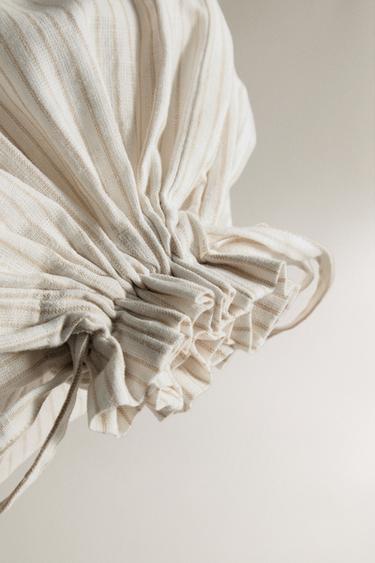 STRIPED BAG WITH DRAWSTRING CLOSURE - Ecru by Zara - Image 1