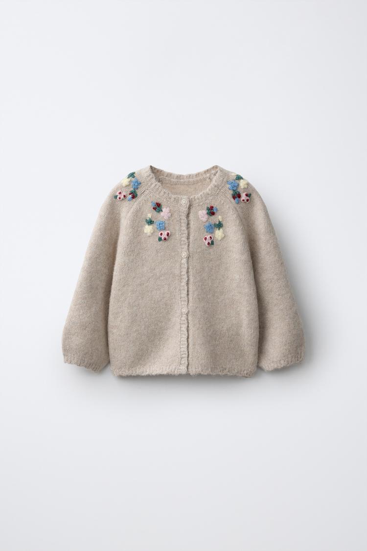 CHAQUETA PUNTO FLORES BORDADAS