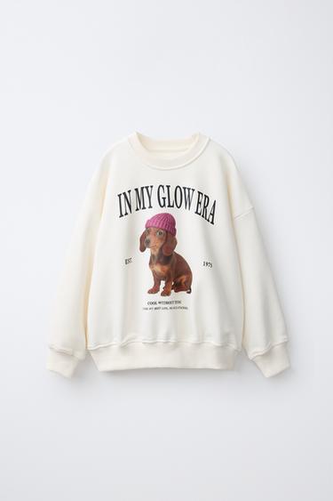 PUPPY PRINT SWEATSHIRT - Ecru by Zara - Image 0