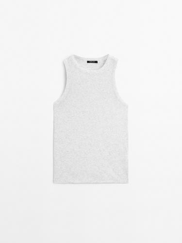 Zara 100% cotton halter top - Gray marl - Image 0