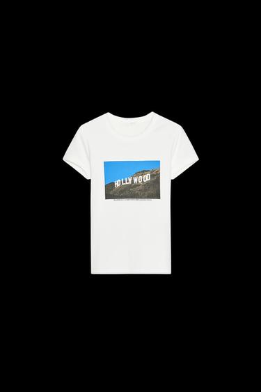CAMISETA ESTAMPADA HOLLYWOOD - Blanco de Zara - Imagen 0