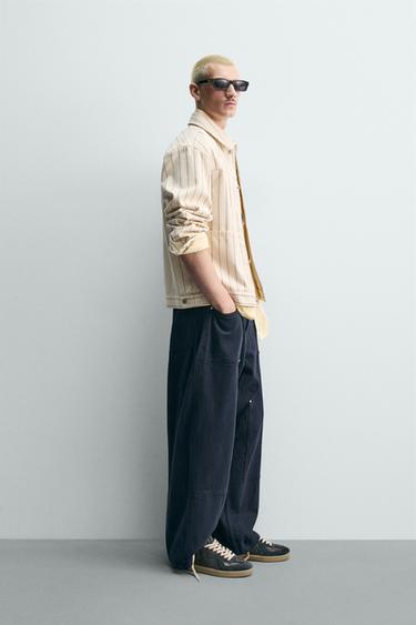 BLOUSON COUPE DÉCONTRACTÉE À RAYURES - Écru de Zara - Image 3