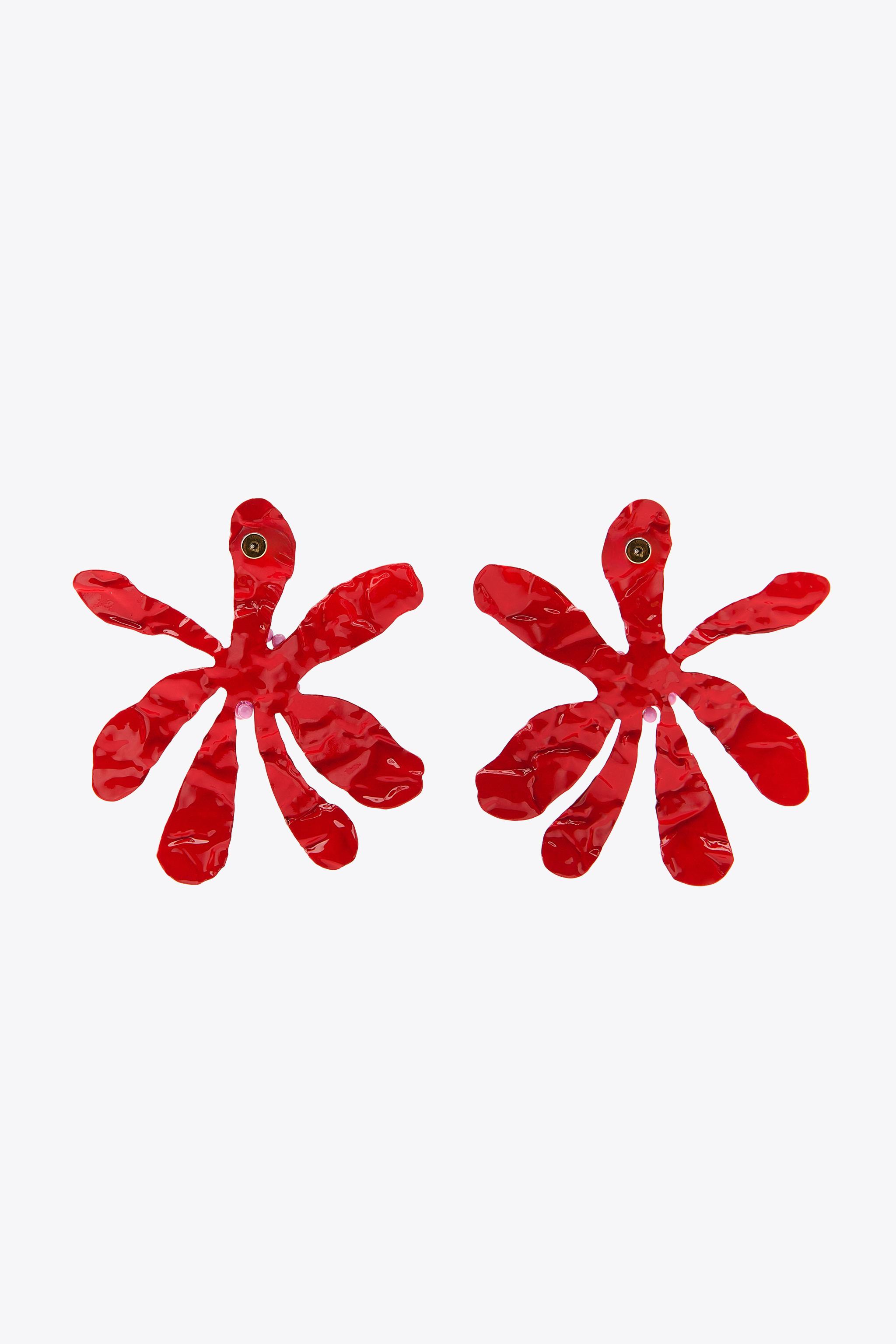 コンビフラワービーズピアス - レッド | ZARA Japan / 日本