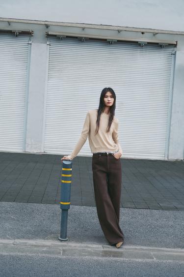 Zara 羊毛混紡拼接針織衫 - 沙色 - 圖片 0