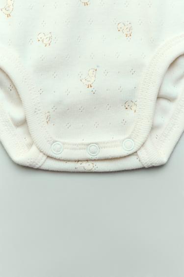 Zara POINTELLE PRINT BODYSUIT AND JACKET PACK - Oyster-white