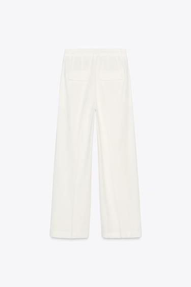MULTI-PLEAT TROUSERS - Oyster-white by Zara - Image 7