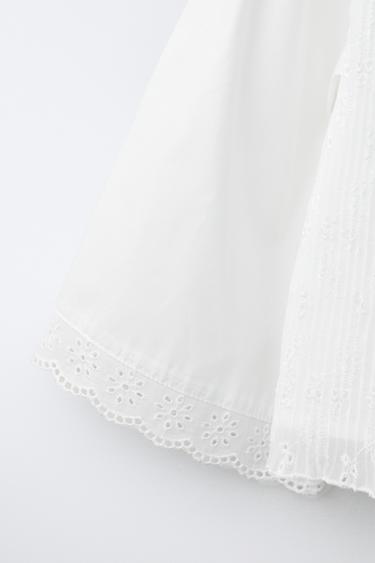 TOP PLISSÉ DENTELLE - Blanc de Zara - Image 3