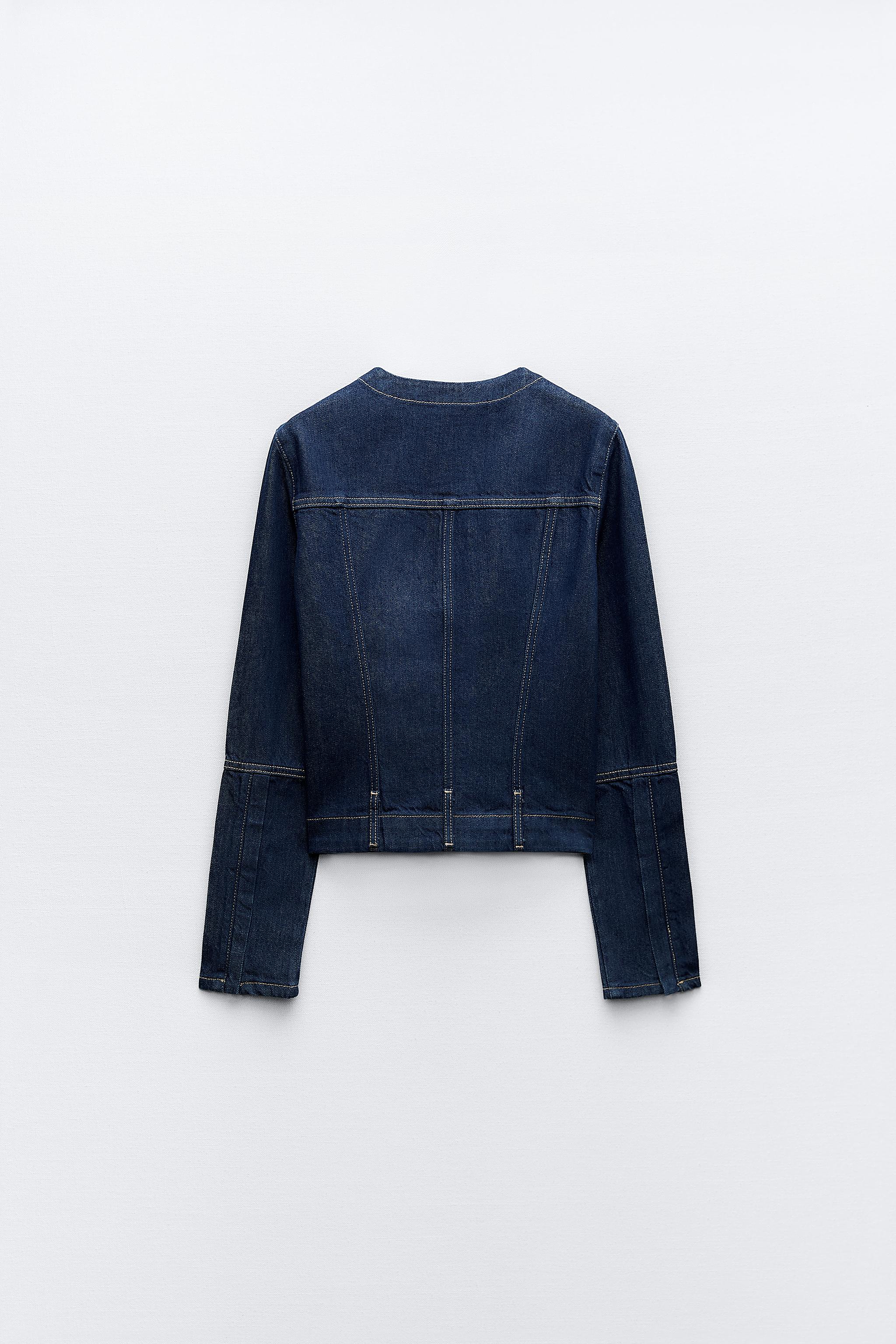 Denim jacket with full sleeves zara sale