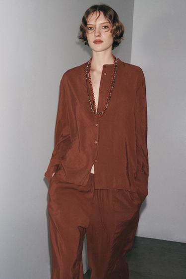CHEMISE FLUIDE ZW COLLECTION - Caramel de Zara - Image 4