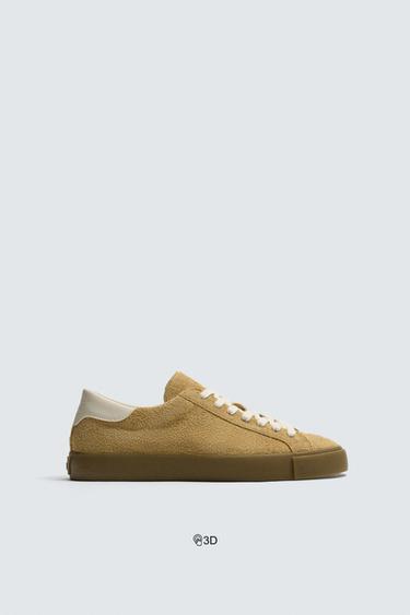 LEATHER TRAINERS - Camel Brown by Zara
