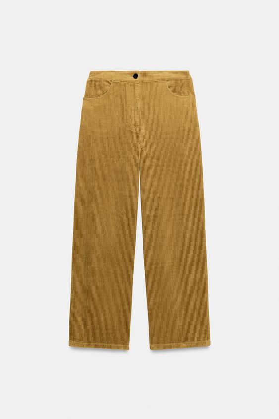 PANTALÓN PANA ZW COLLECTION - Curry de Zara - Imagen 0