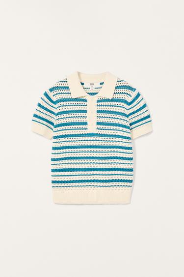 STRIPED KNIT LIMITED EDITION POLO SHIRT - striped by Zara