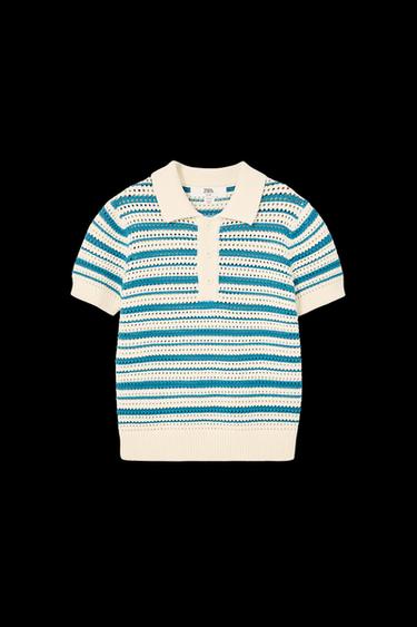 STRIPED KNIT POLO SHIRT LIMITED EDITION - striped by Zara