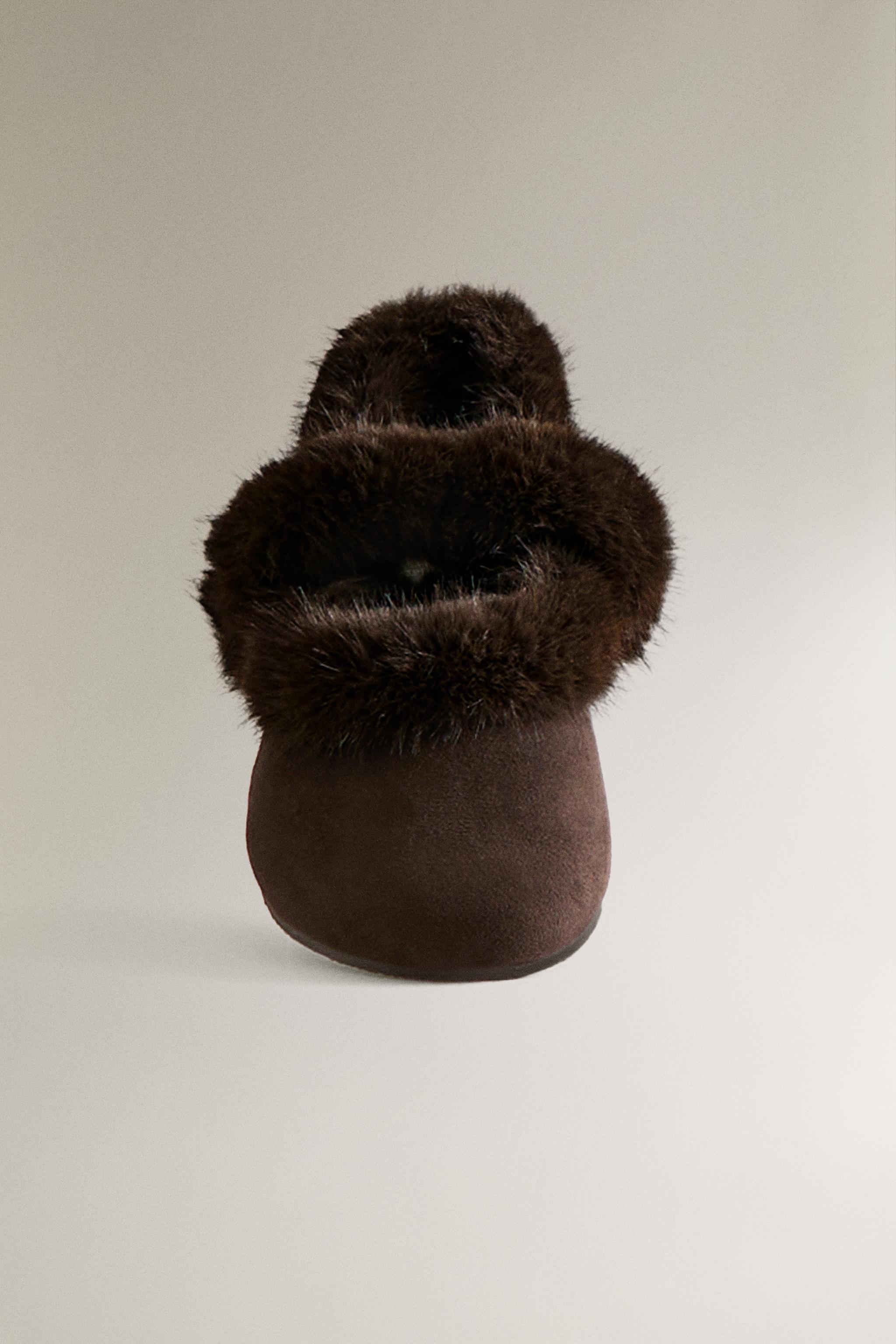 KIDS' WARM BALLERINAS — Brown