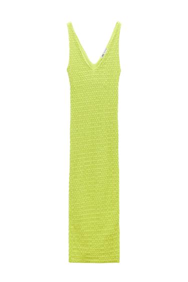 TEXTURED MIDI DRESS