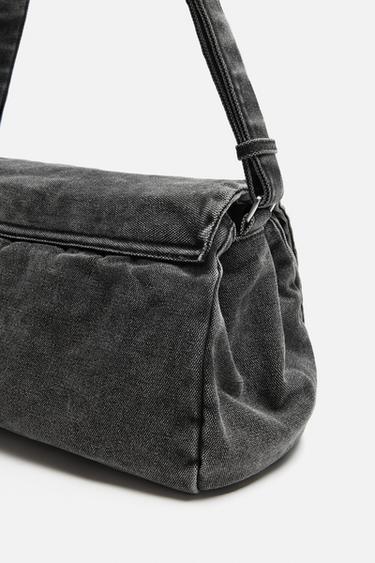 SAC BANDOULIÈRE EN DENIM EFFET DÉLAVÉ - Noir de Zara - Image 4