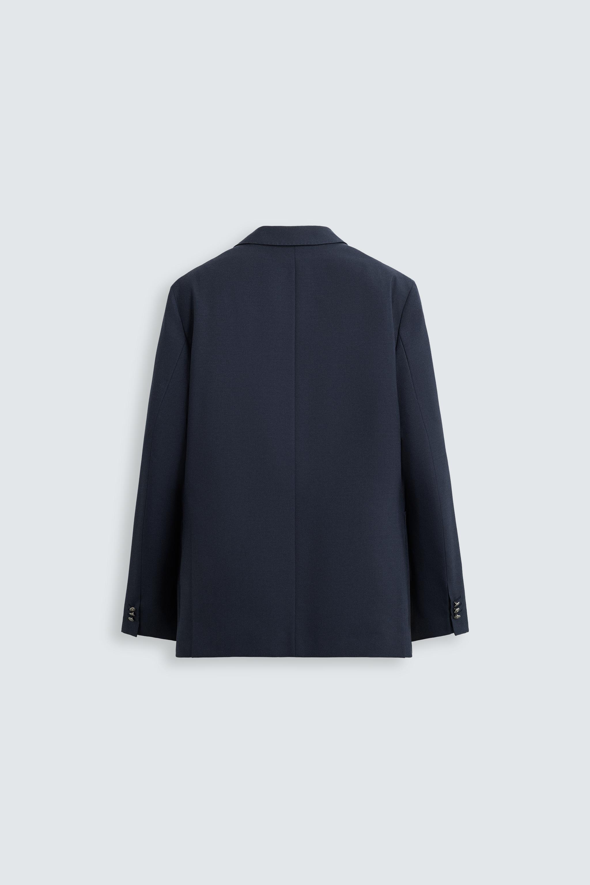 ダブルブレスト仕様ウールブレザー - ネイビーブルー | ZARA