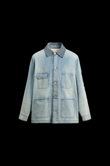 VINTAGE WASHED DENIM OVERSHIRT - Light blue by Zara - Image 0