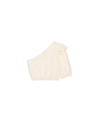 EMBROIDERED ASYMMETRIC TOP