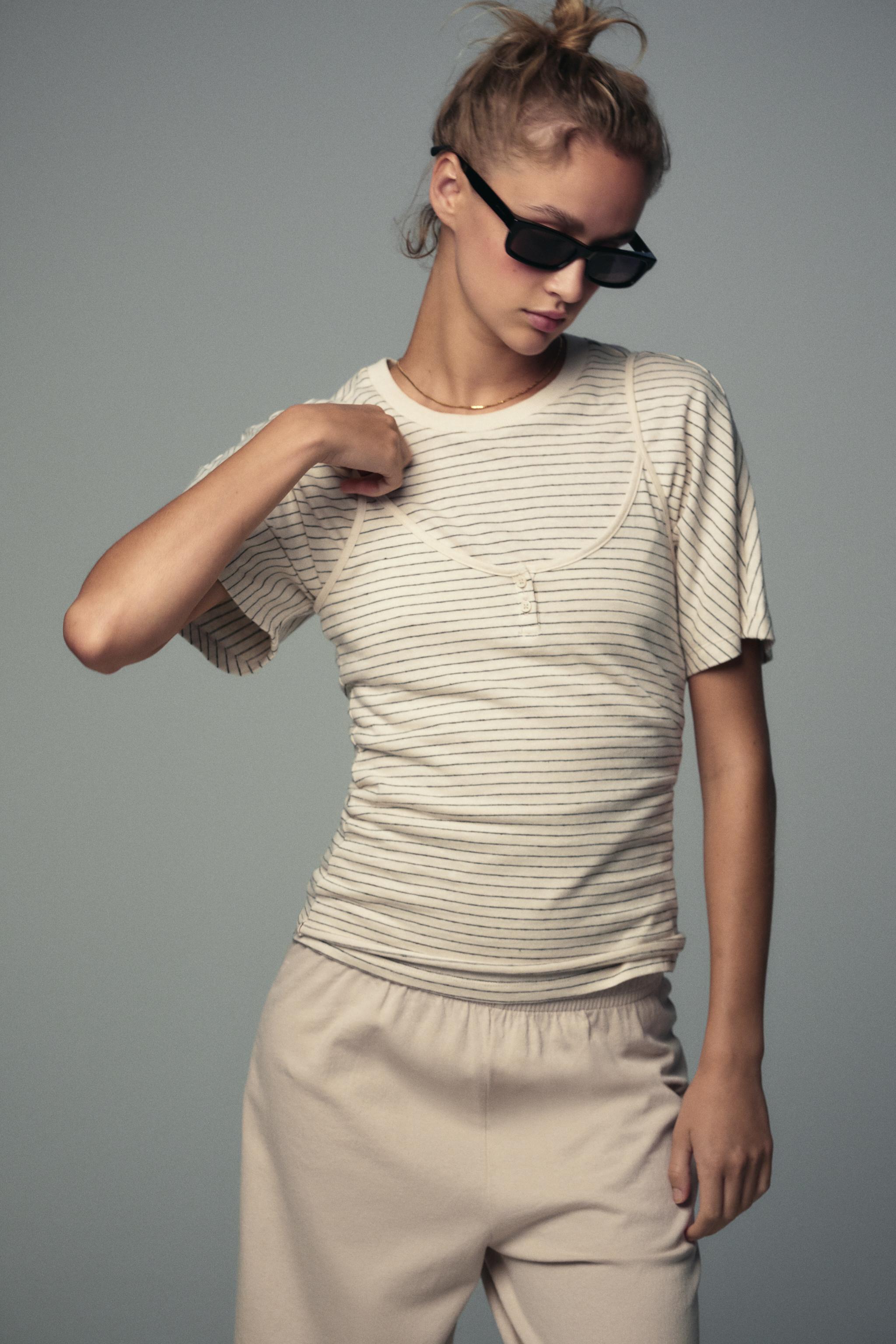 Pull Rayé Nautique Zara Femme - Taille L - Manches Longues - 100% Coton - Neuf Avec étiquettes