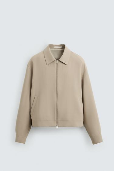 JAQUETA REGULAR FIT COM ZÍPER - Areia da Zara