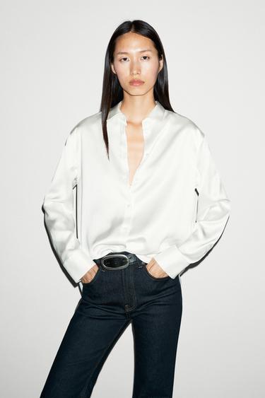 Flowing satin shirt — White 2