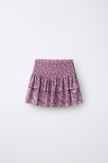 FALDA BERMUDA FLORES - Rosa de Zara
