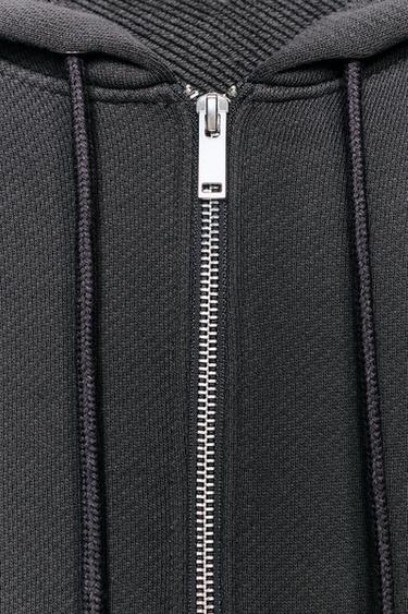 SWEAT CROP À CAPUCHE - Gris de Zara - Image 6