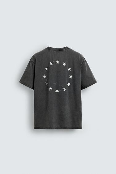 WASHED PRINT T-SHIRT - Dark anthracite by Zara - Image 8