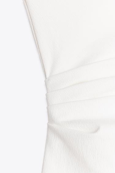 ASYMMETRIC MIDI DRESS - White by Zara - Image 8