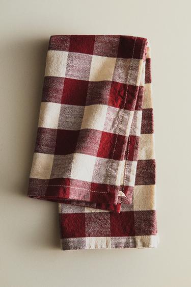 GROTE GERUITE SERVETTEN (2-PACK) - Bordeaux van Zara