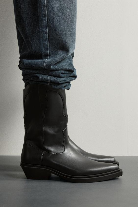 COWBOY BOOTS Black ZARA Ireland cowboy-boots-black-zara-ireland