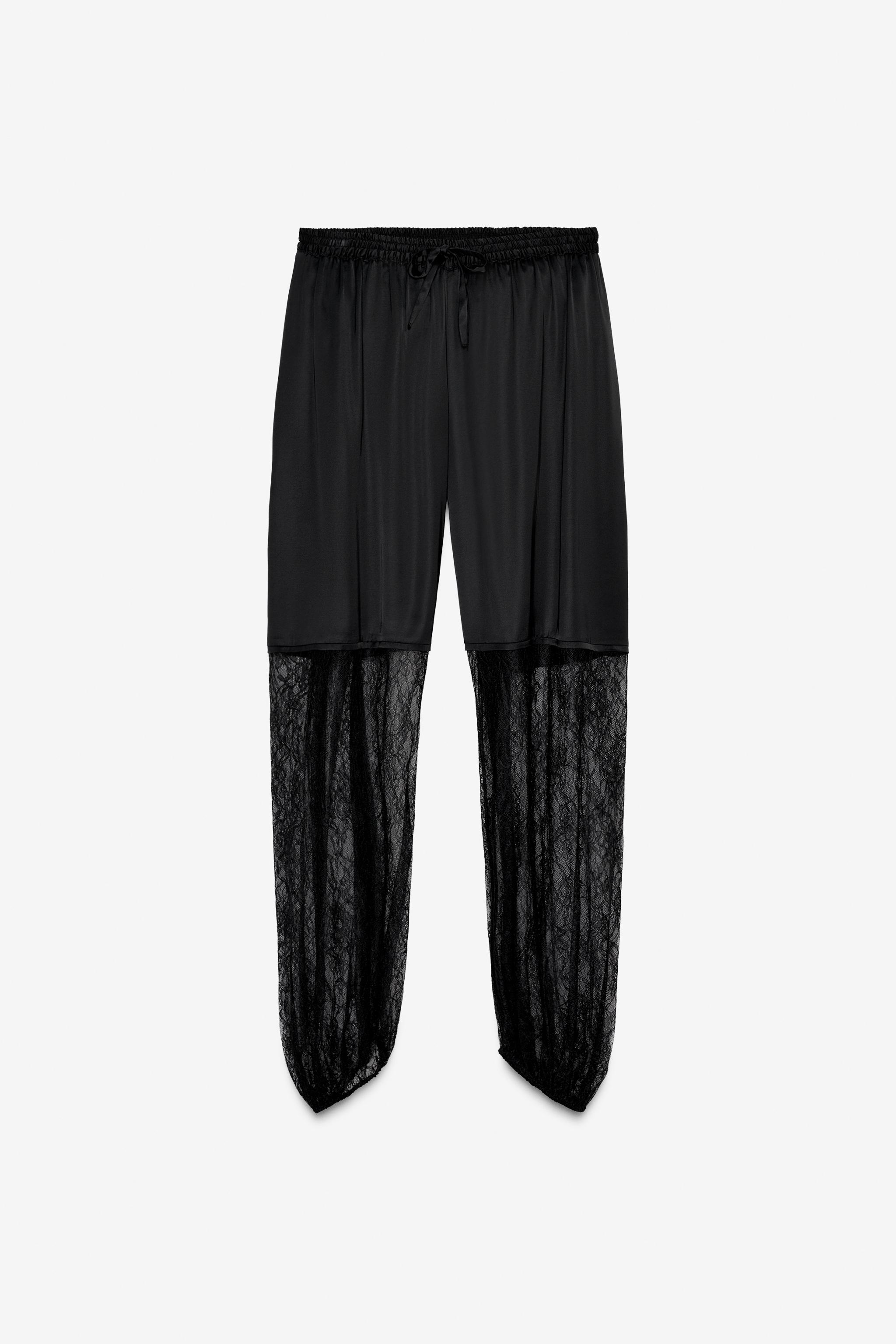 LIMITED EDITION COMBINED LACE PANTS - Black | ZARA United States