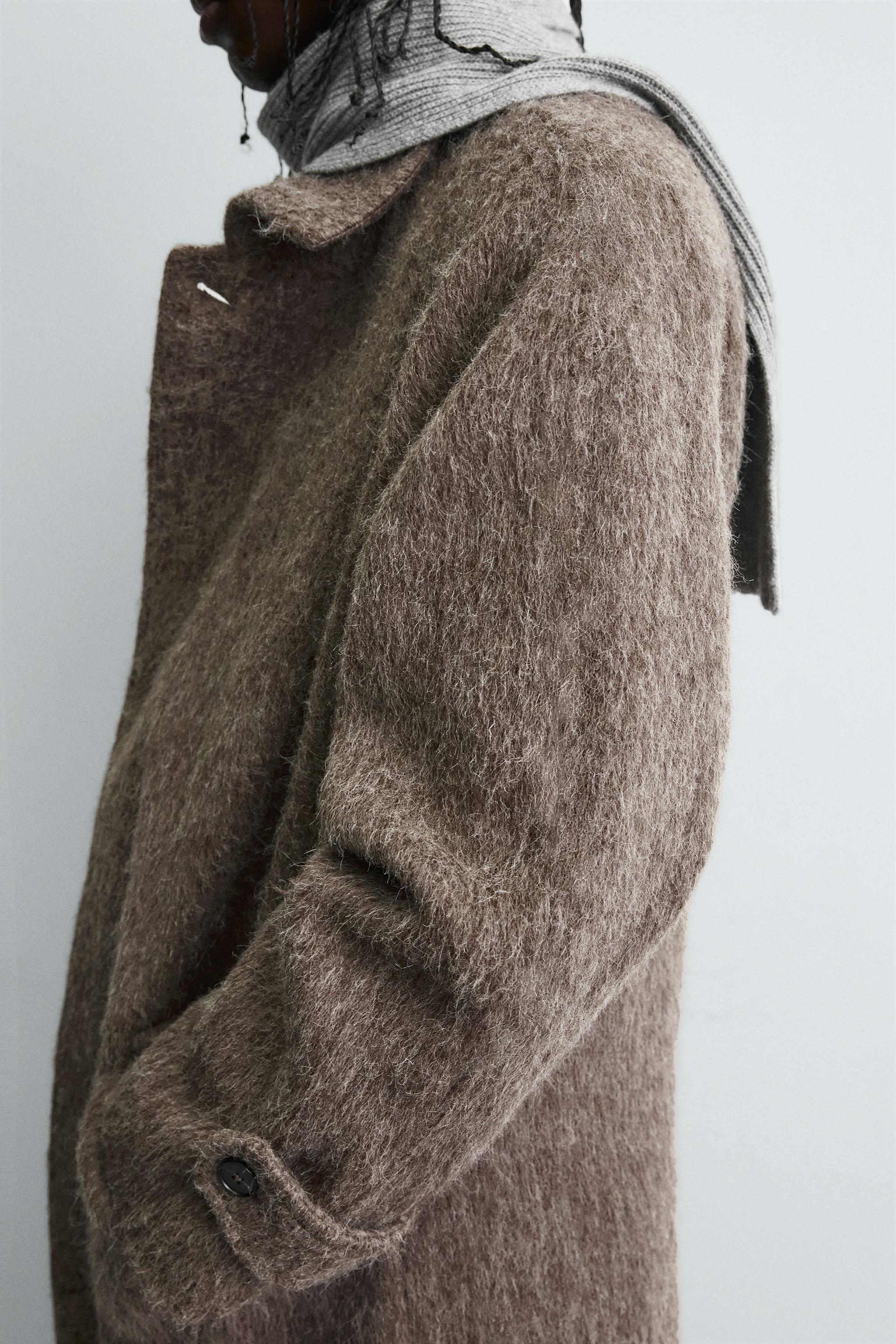 FAUX FUR WOOL COAT