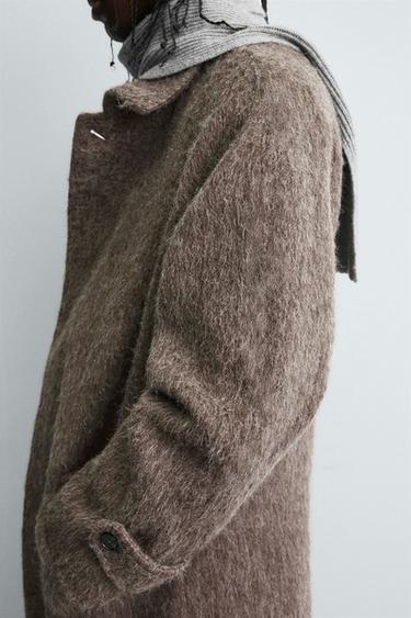 MANTEAU AVEC LAINE EFFET FOURRURE - Sable / Chiné de Zara - Image 5