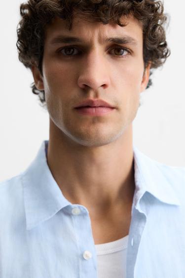 CAMISA 100% LINO - Celeste de Zara