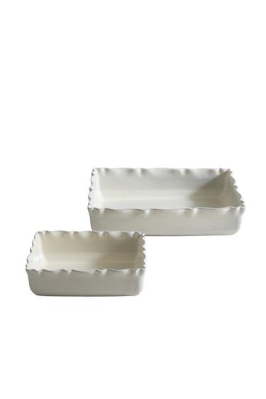 Zara TEXTURED EARTHENWARE OVEN SERVING DISH - Gray / Beige